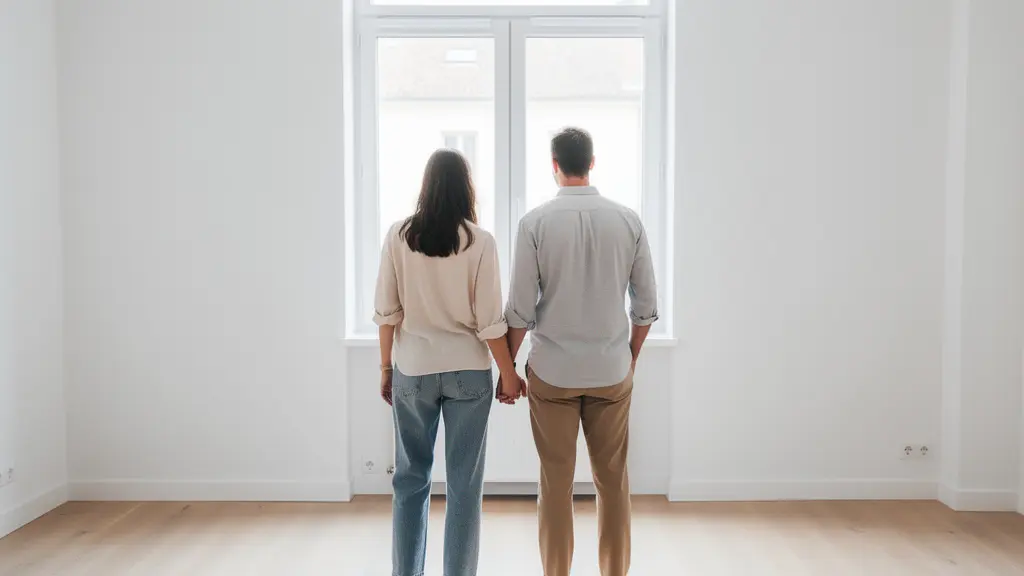 Couple visitant une maison vide à louer dans le secteur carcassonnais