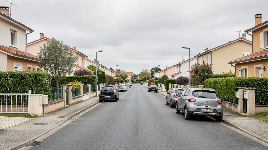 Rue résidentielle calme dans un quartier familial du sud de la France